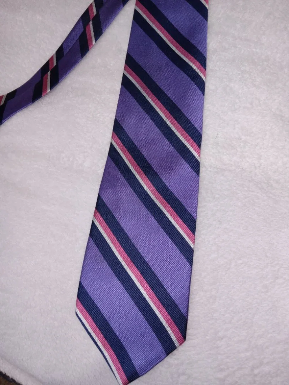 Vintage Brooks Brothers Makers Tie Made in USA Purple Striped Silk Necktie Class